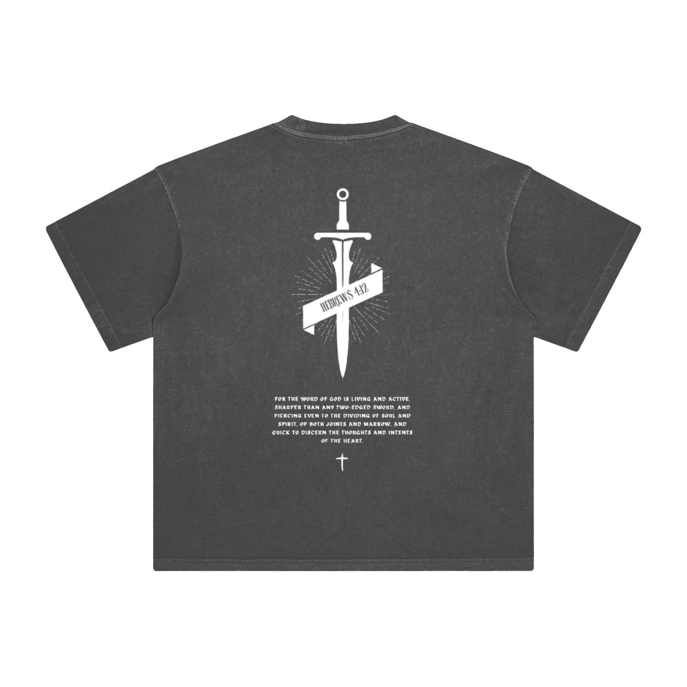 Discipled 5 "HEBREWS 4:12" Men's Oversized Washed Tee